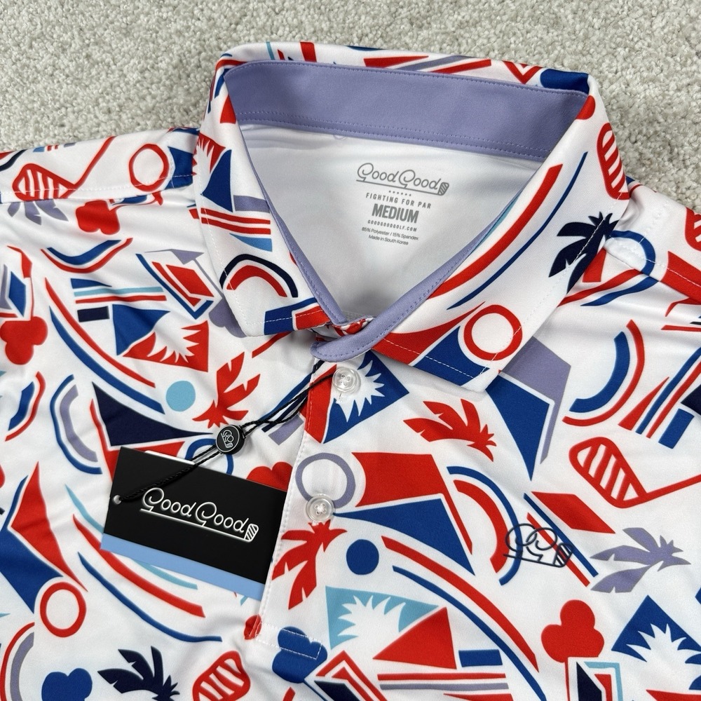 NEW‎ Good Good "Proud & True" Golf Polo Shirt All Men's Patriotic Medium